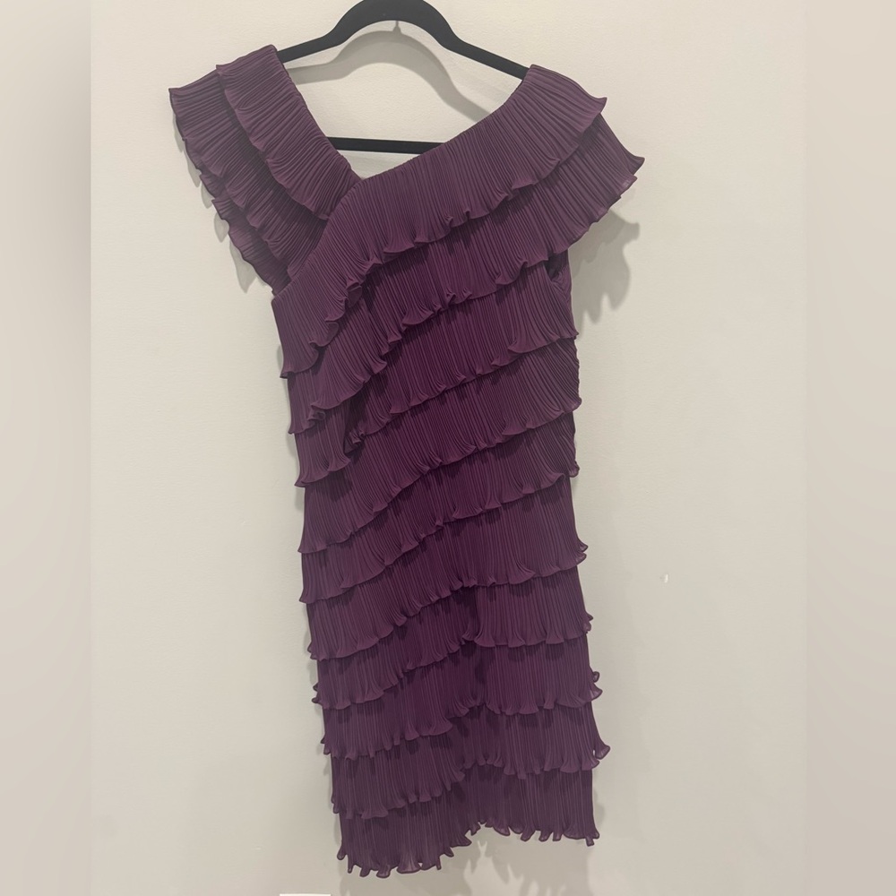 Tadashi Shoji One Shoulder Plum Dress